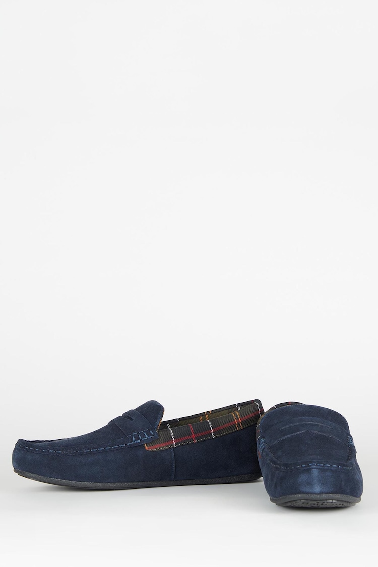 Barbour® Navy Porterfield Suede Slippers - Image 4 of 6