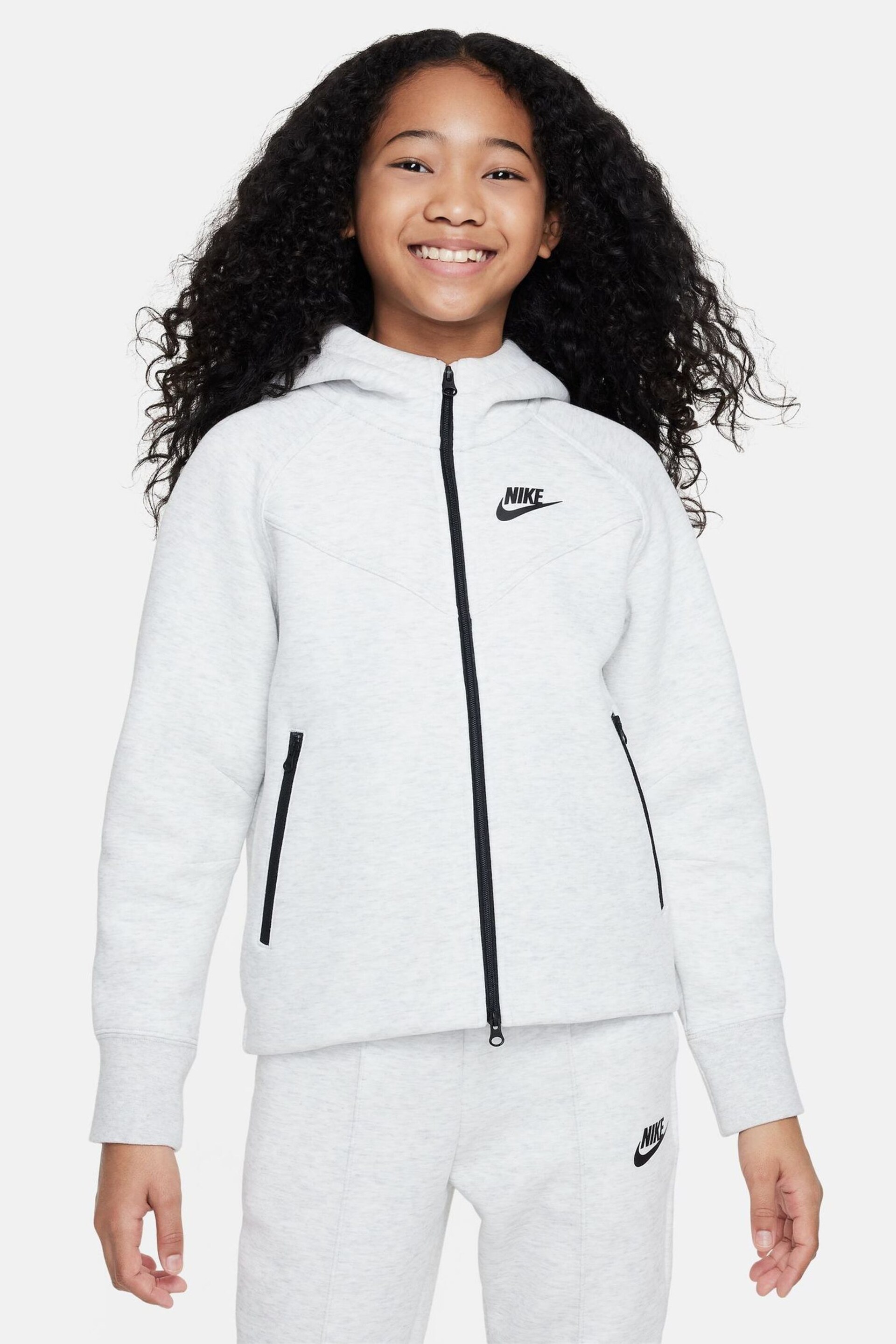 Nike Dark Grey Tech Fleece Zip Through Hoodie - Image 1 of 7