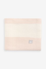 The Little Tailor Pink Textured Stripe Baby Shawl Blanket - Image 2 of 2