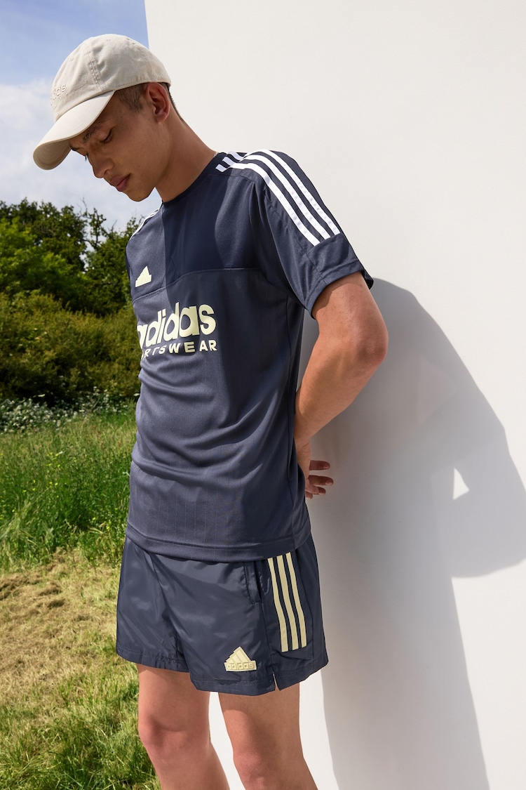 adidas Blue Tiro Woven Shorts - Image 1 of 6