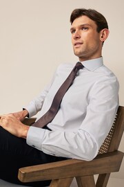 White/Bronze Brown Regular Fit Single Cuff Shirt And Tie Pack - Image 4 of 8