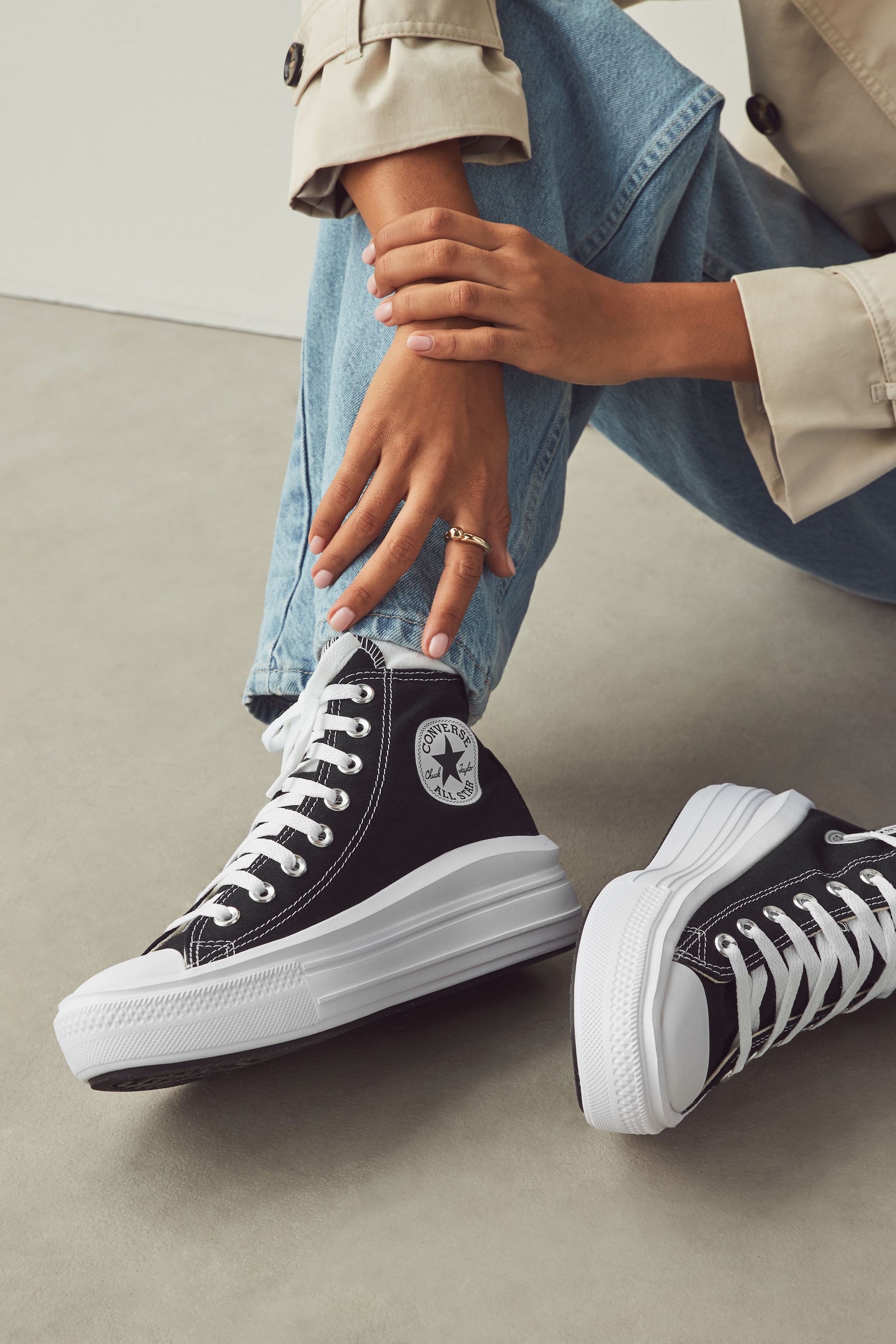 Platform converse black high top on sale