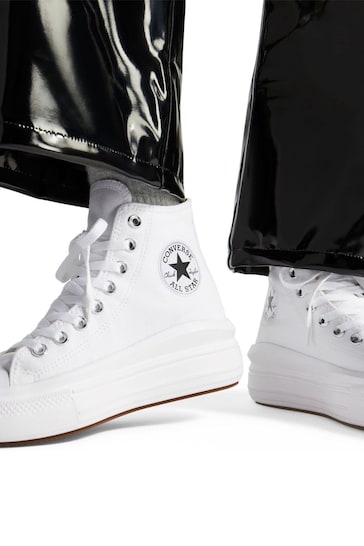 Converse White Move Platform High Top Trainers