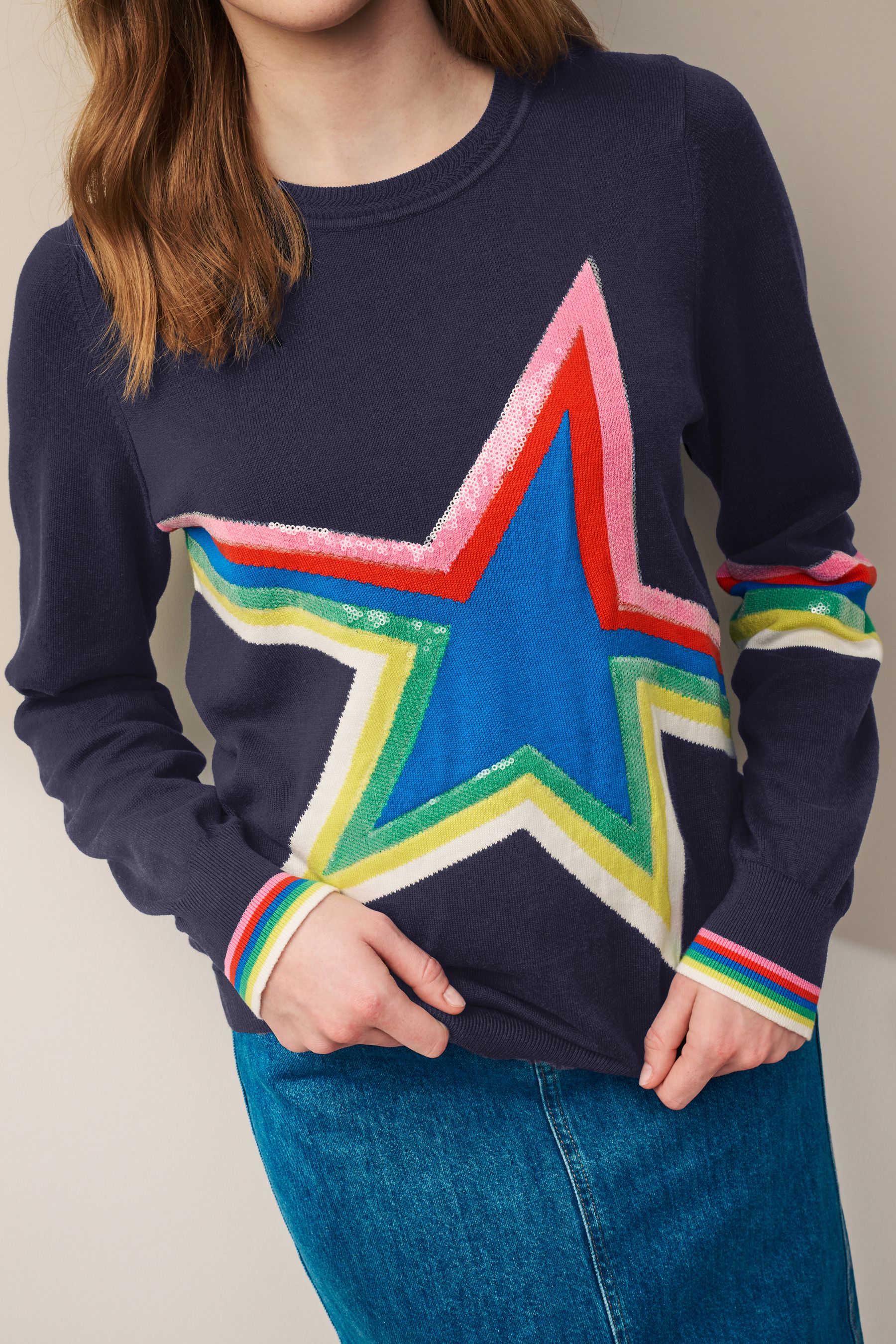 Next navy star jumper cheap