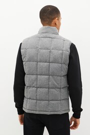 Grey Textured Square Quilted Shower Resistant Gilet - Image 3 of 10