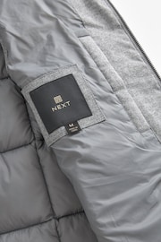 Grey Textured Square Quilted Shower Resistant Gilet - Image 8 of 10