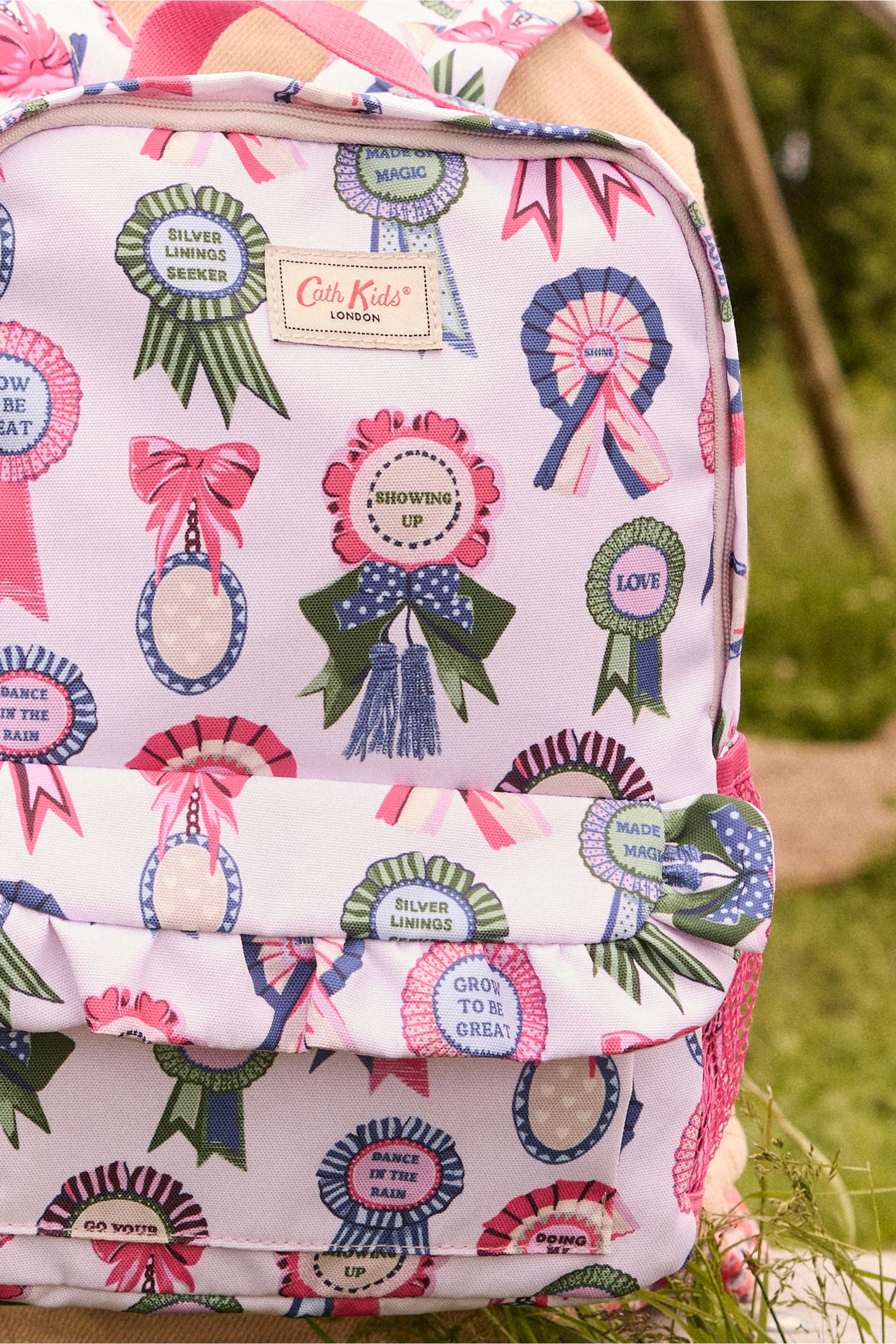 Buy Cath Kidston Lilac Purple Rosette Print Frill Front Backpack from the Next UK online shop