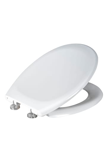 Showerdrape White Soft Close Toilet Seat with Button Release