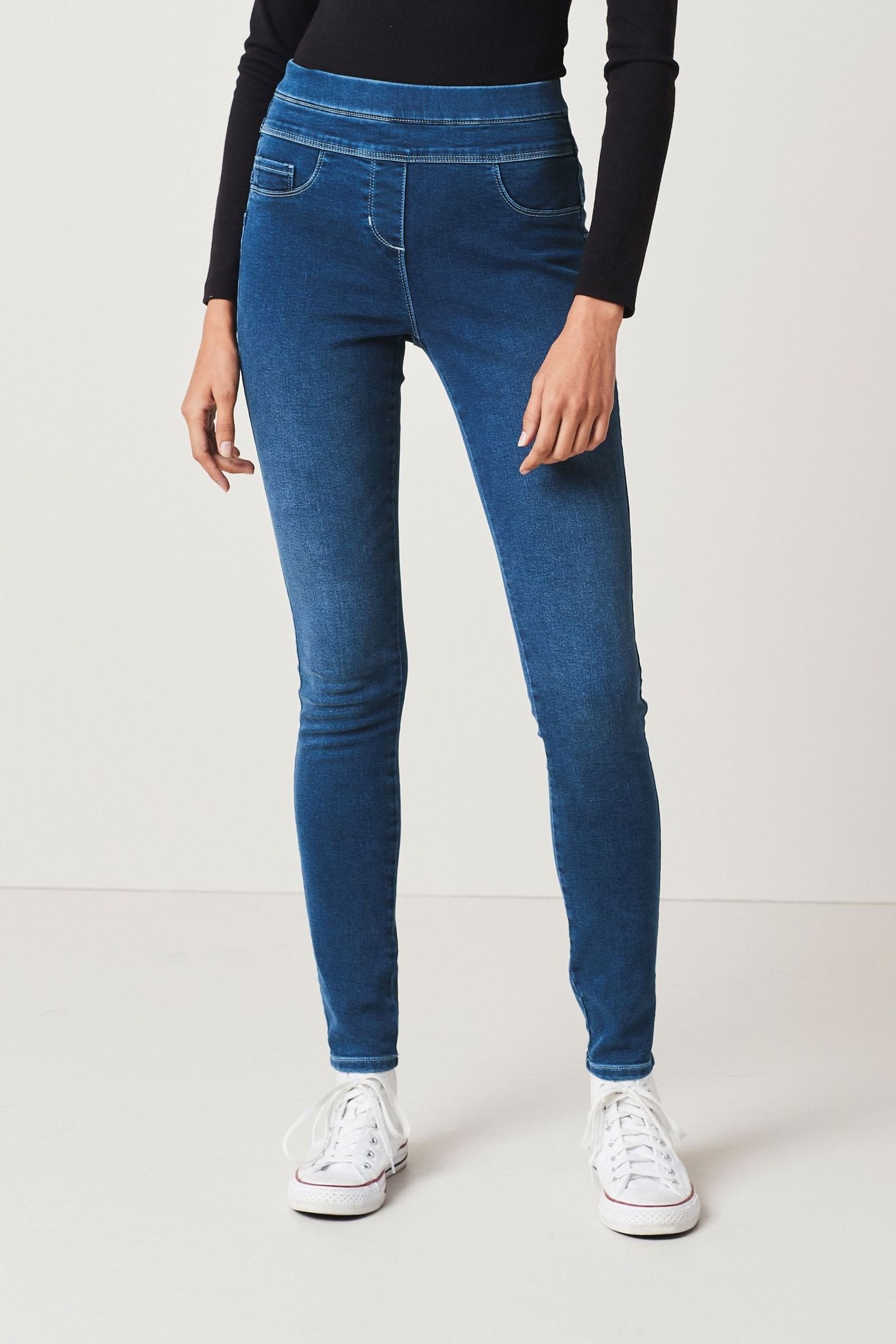 Buy Dark Blue Super Stretch Soft Sculpt Pull On Denim Leggings from Next Luxembourg