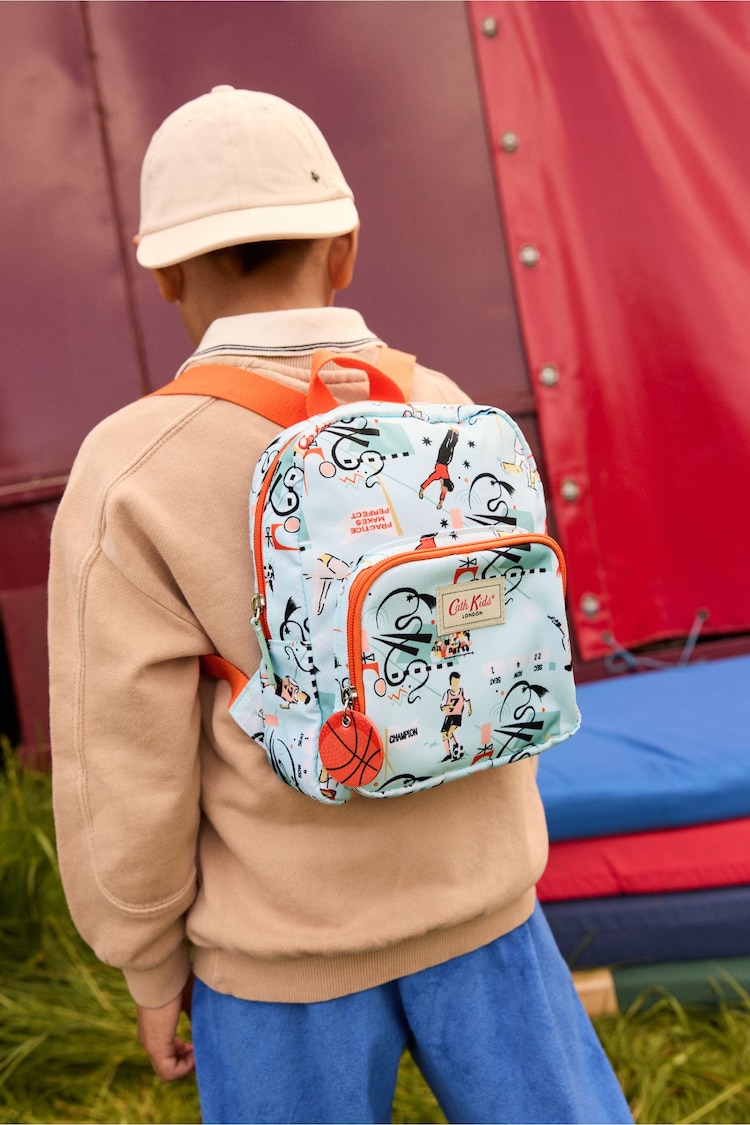 Cath Kidston Blue Sports Print Mini Backpack - Image 1 of 10