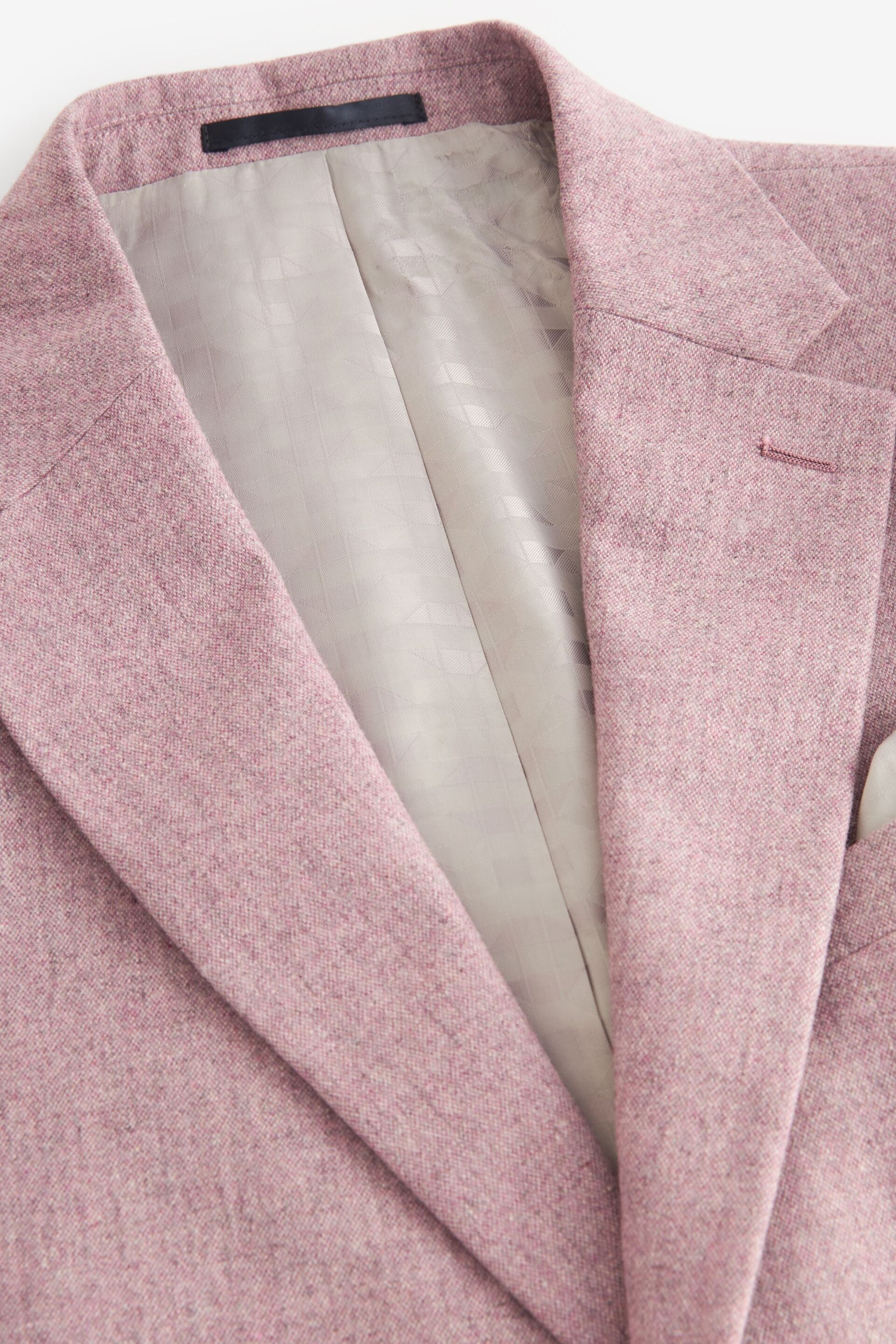 Pink Regular Fit Nova Fides Italian Wool Blend Suit: Jacket - Image 10 of 13