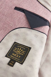 Pink Regular Fit Nova Fides Italian Wool Blend Suit: Jacket - Image 11 of 13