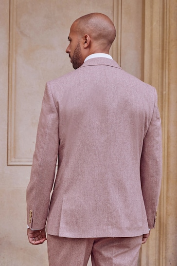 Pink Regular Fit Nova Fides Italian Wool Blend Suit: Jacket