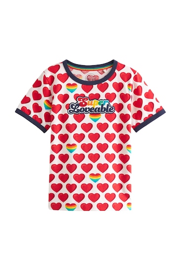 Little Bird by Jools Oliver Red Short Sleeve Raglan Super Loveable Valentine T-Shirt