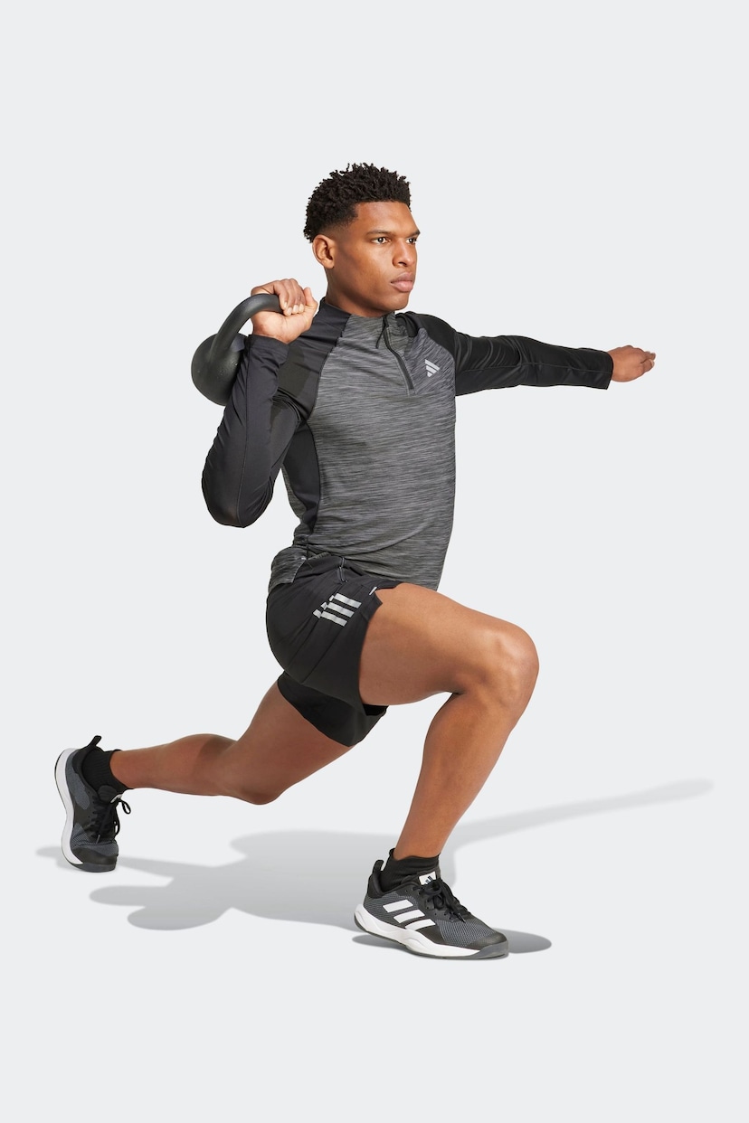adidas Black Gym+ Training 3-Stripes Woven Shorts - Image 3 of 6