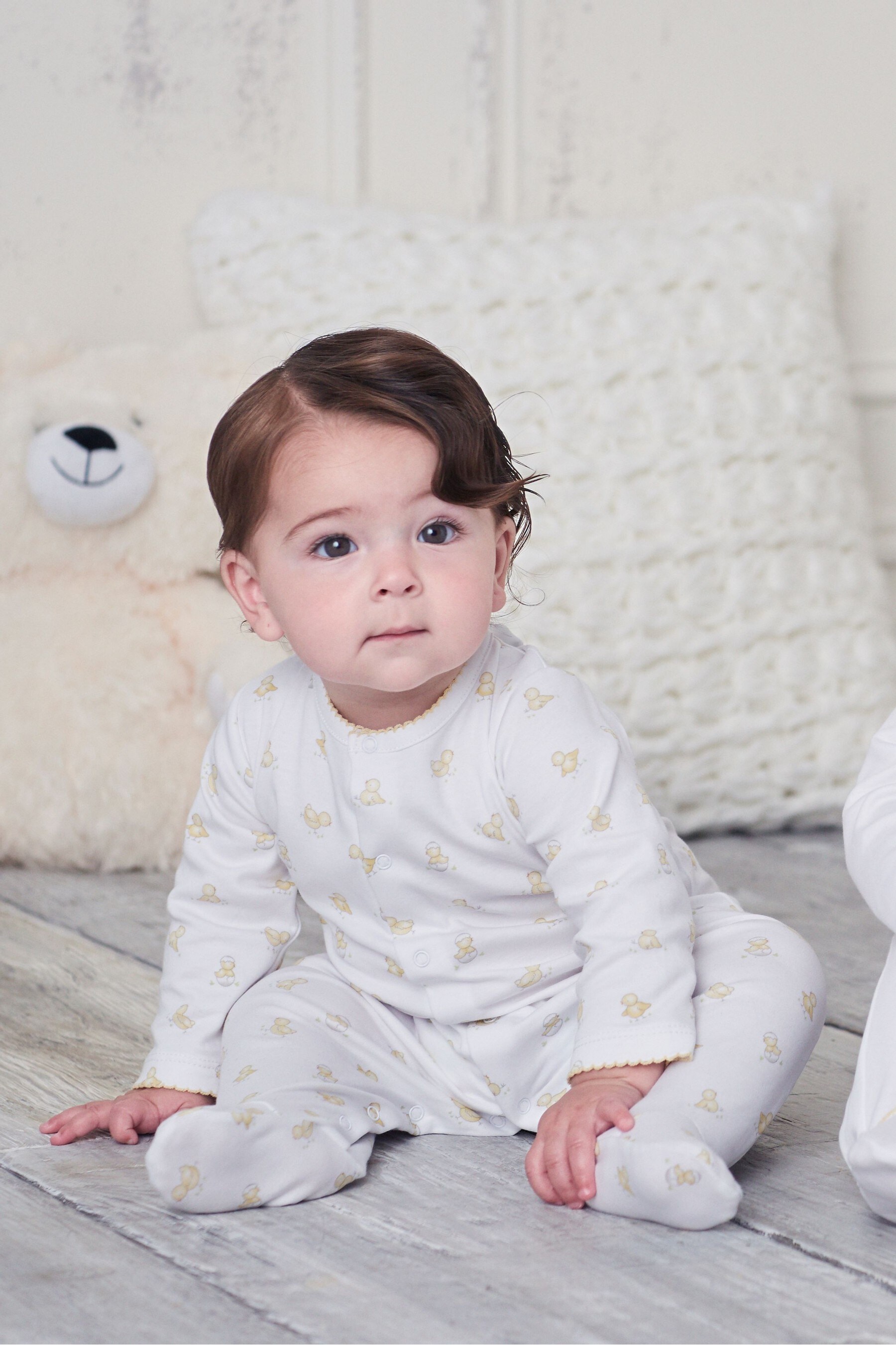 Buy Kissy Kissy White Hatchlings Duck Print Babygrow from Next Gibraltar