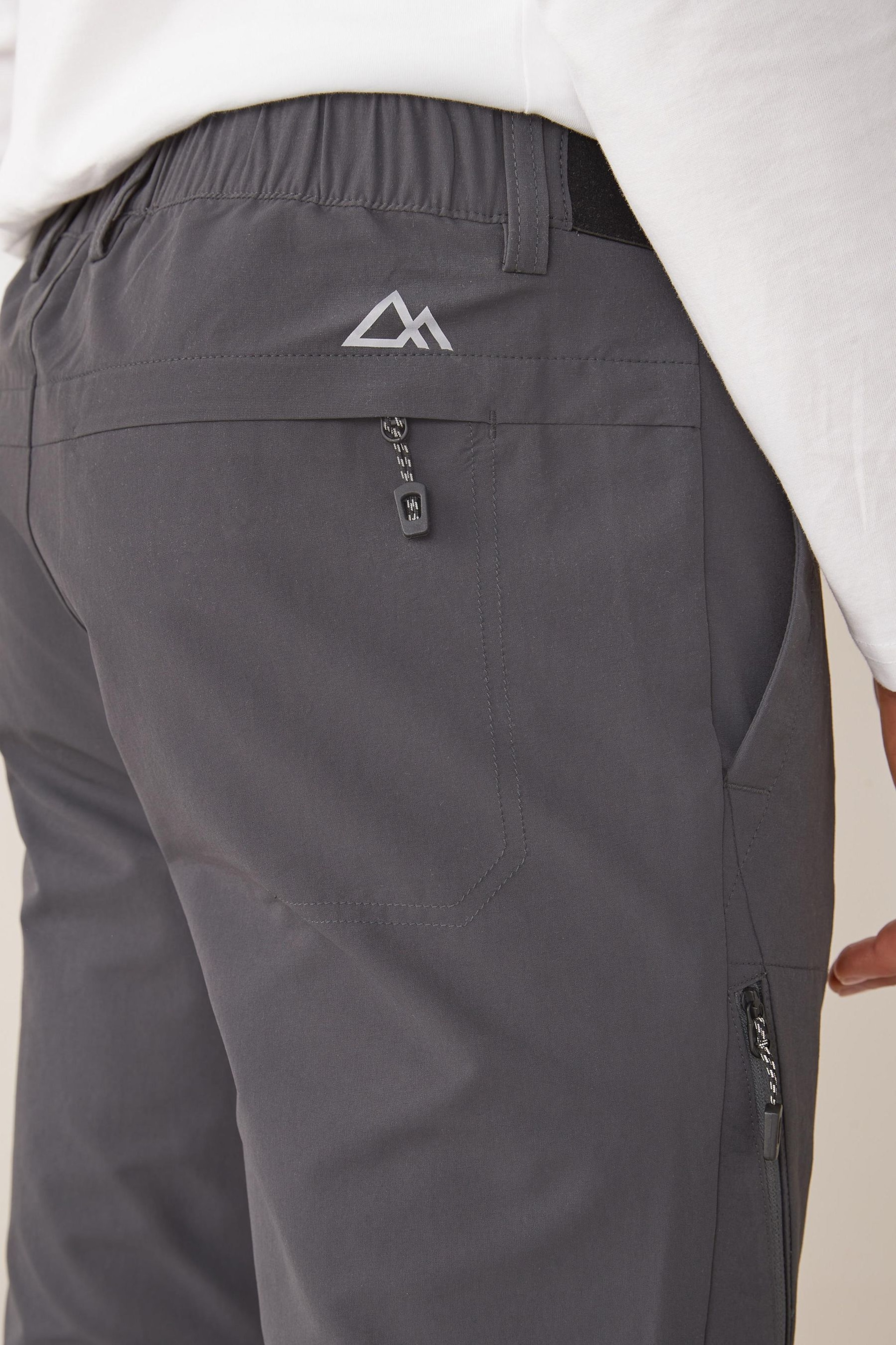 Dark Grey Slim Shower Resistant Walking Trousers - Image 5 of 7