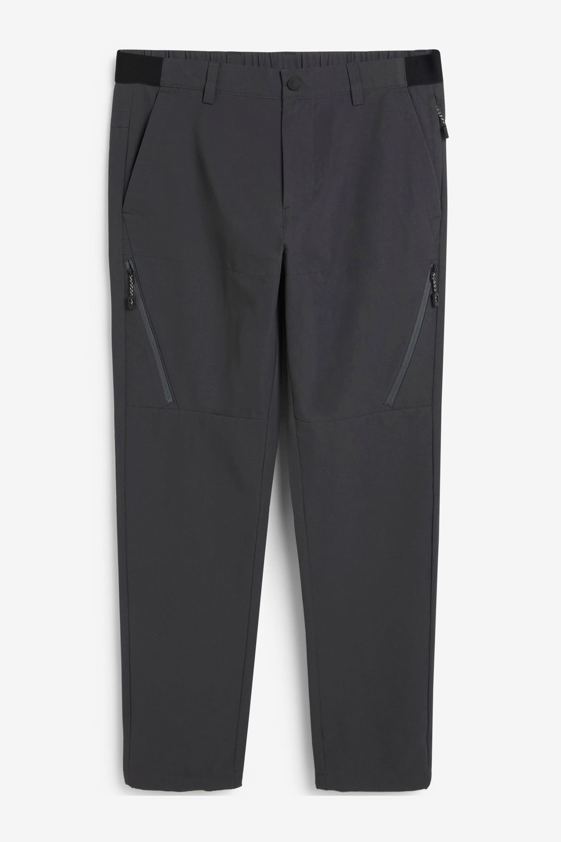 Dark Grey Slim Shower Resistant Walking Trousers - Image 6 of 7
