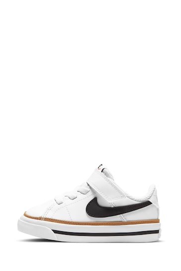 Nike White/Black Infant Court Legacy Trainers