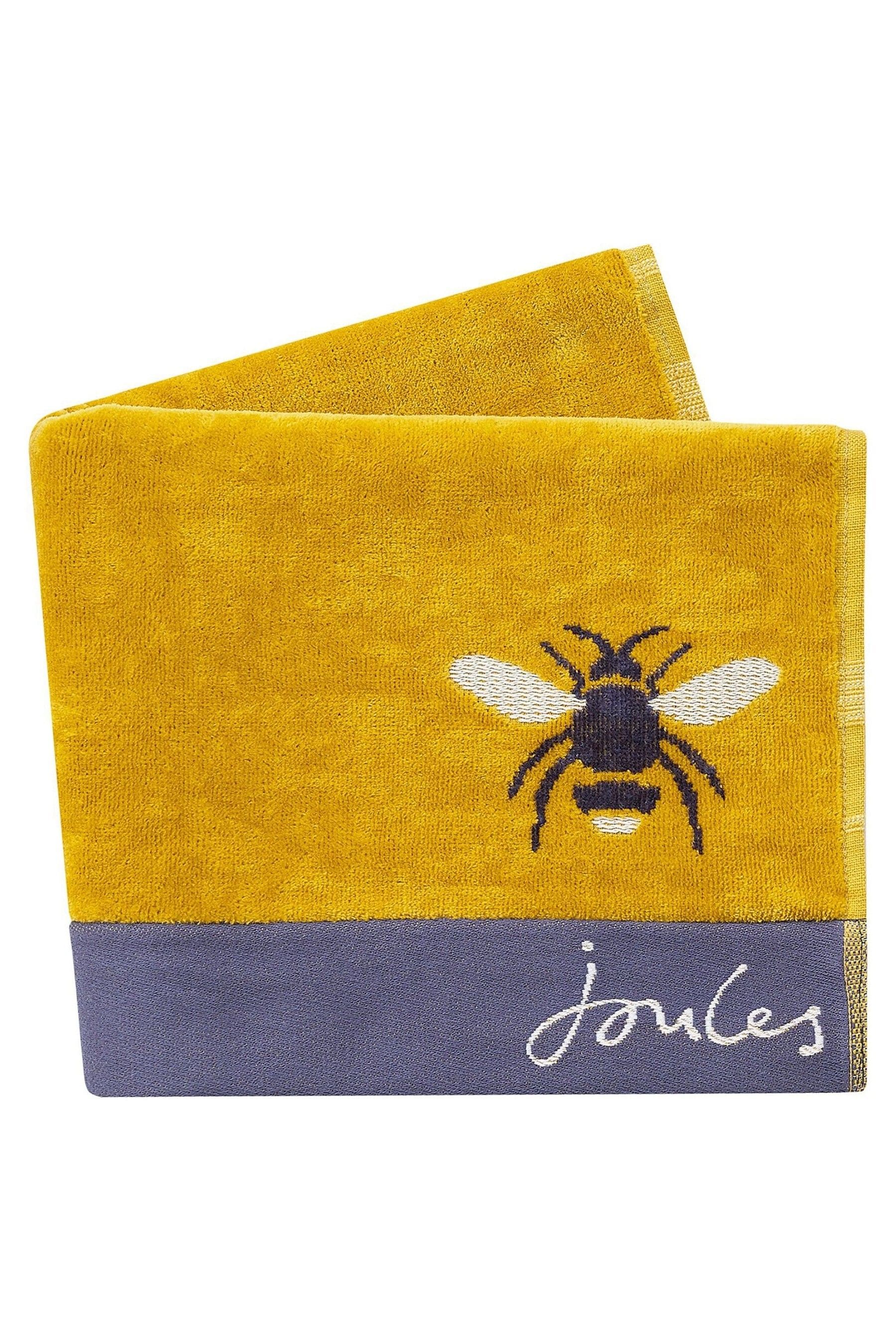 Buy Joules Gold Cotton Botanical Bee Towel from Next Luxembourg