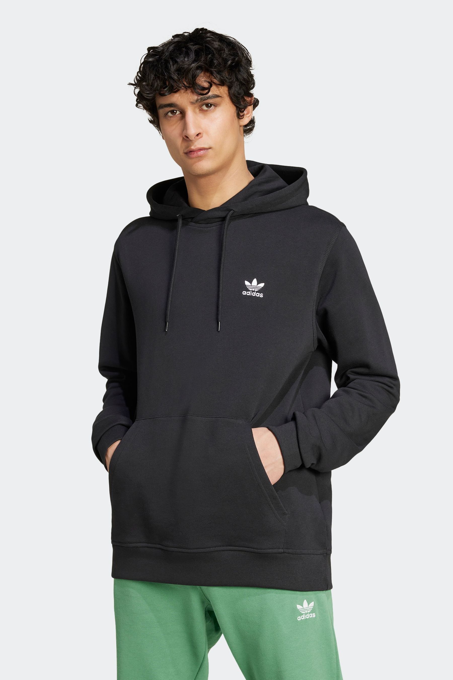 Buy adidas originals Black 100 Cotton Trefoil Essentials Hoodie from the Next UK online shop