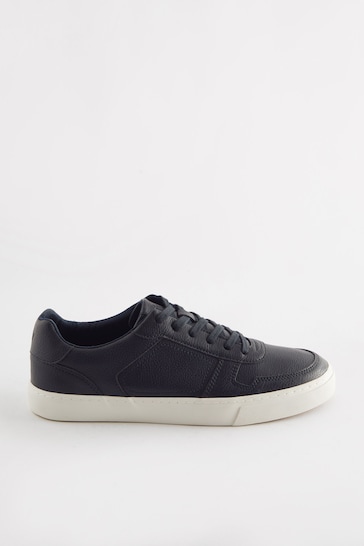 Navy Blue Lace Up Low Trainers
