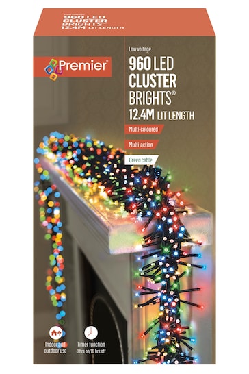 Premier Decorations Ltd Multi Clusters Timer 960 Christmas Line Lights