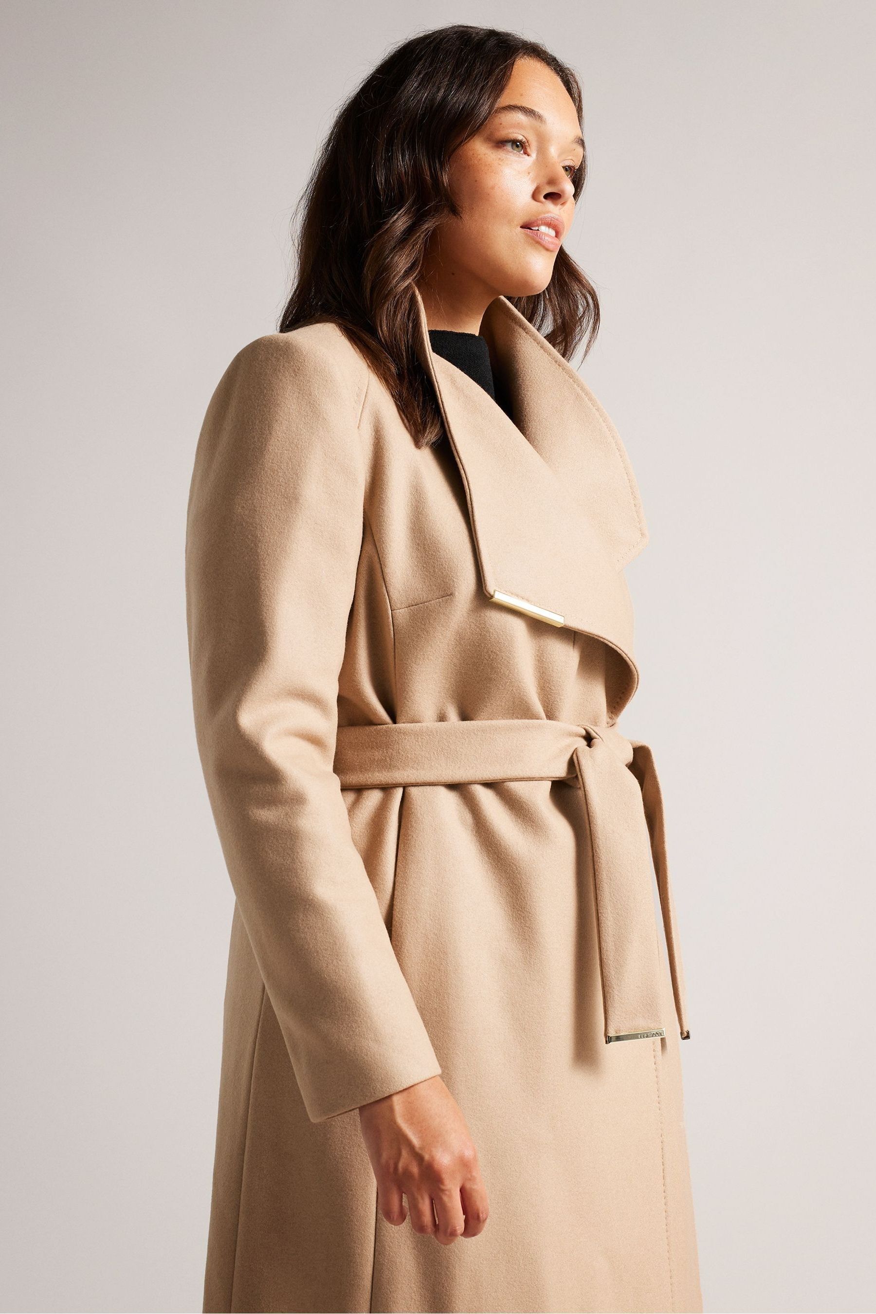Ted baker long wool wrap coat deals