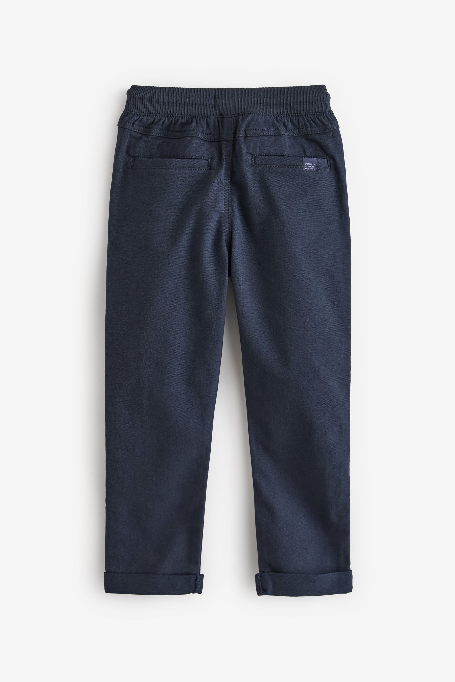 Buy Navy Blue Regular Fit Rib Waist Pull On Trousers 3 16yrs