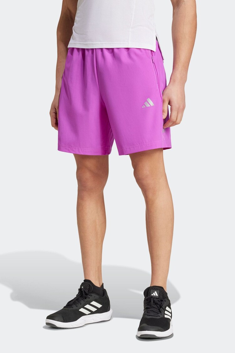 adidas Purple Gym+ Training 3-Stripes Woven Shorts - Image 1 of 4