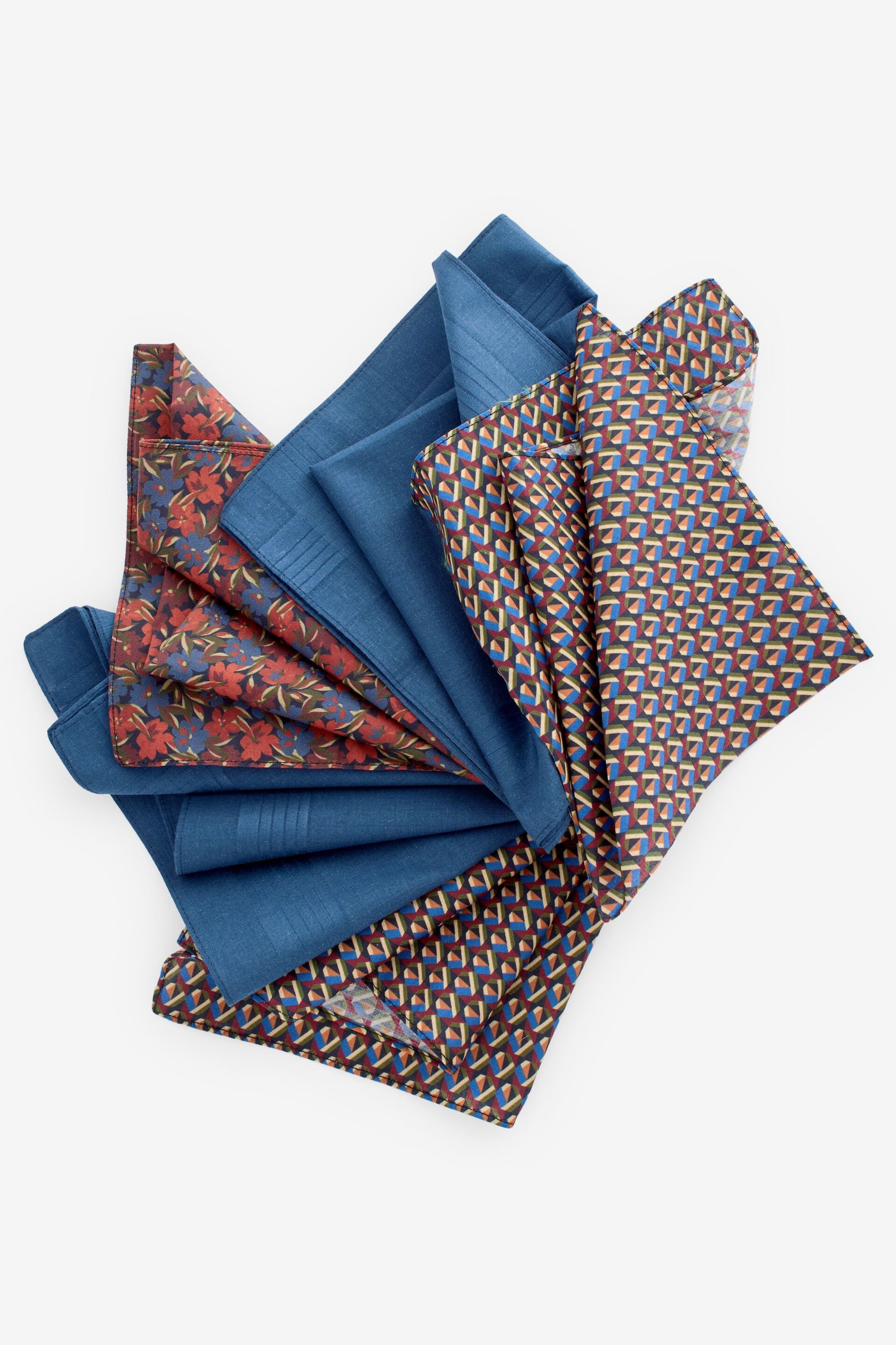 Multi Geo Floral Handkerchiefs 5 Pack - Image 2 of 2