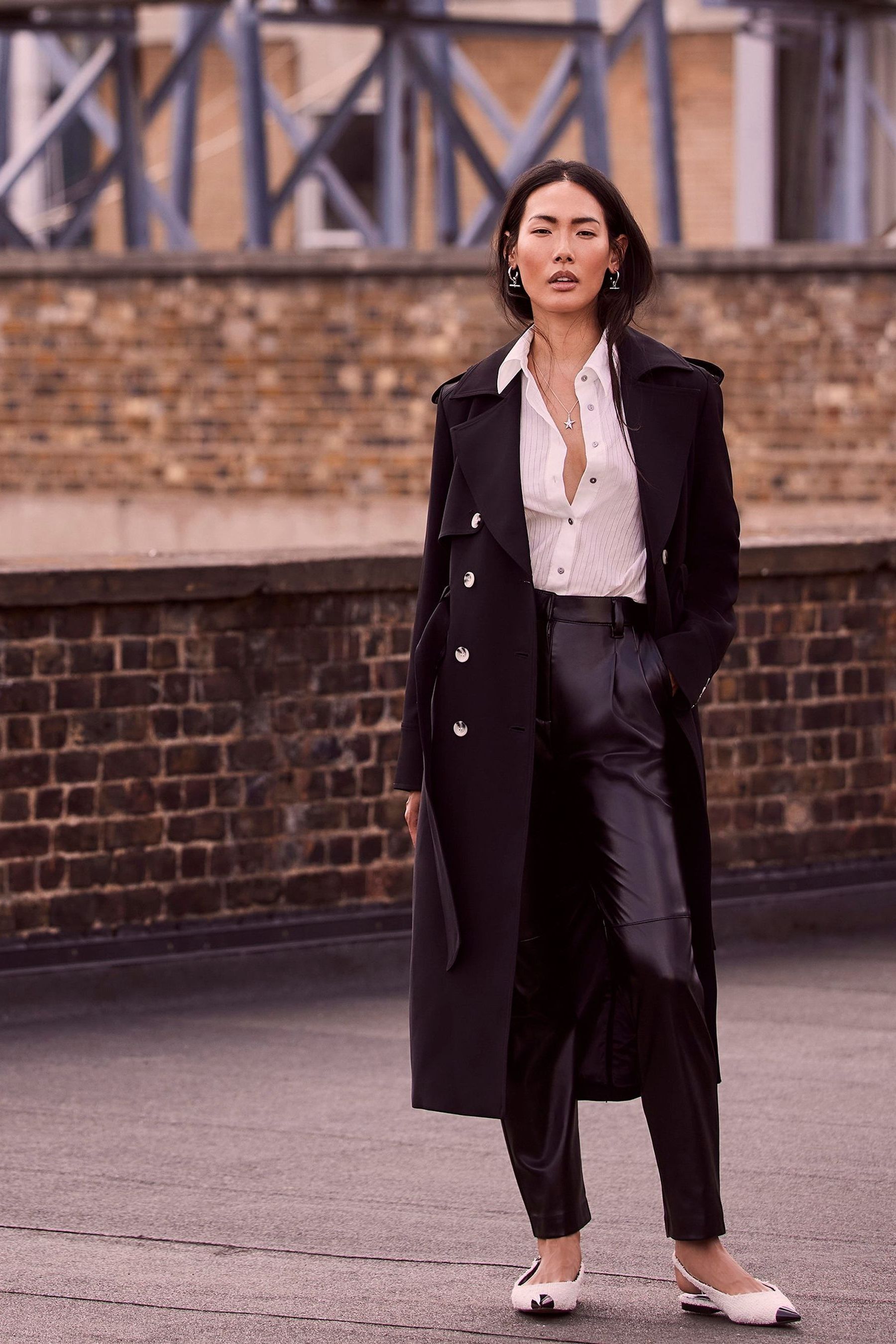 Buy Mint Velvet Black Duster Trench Coat from Next Belgium