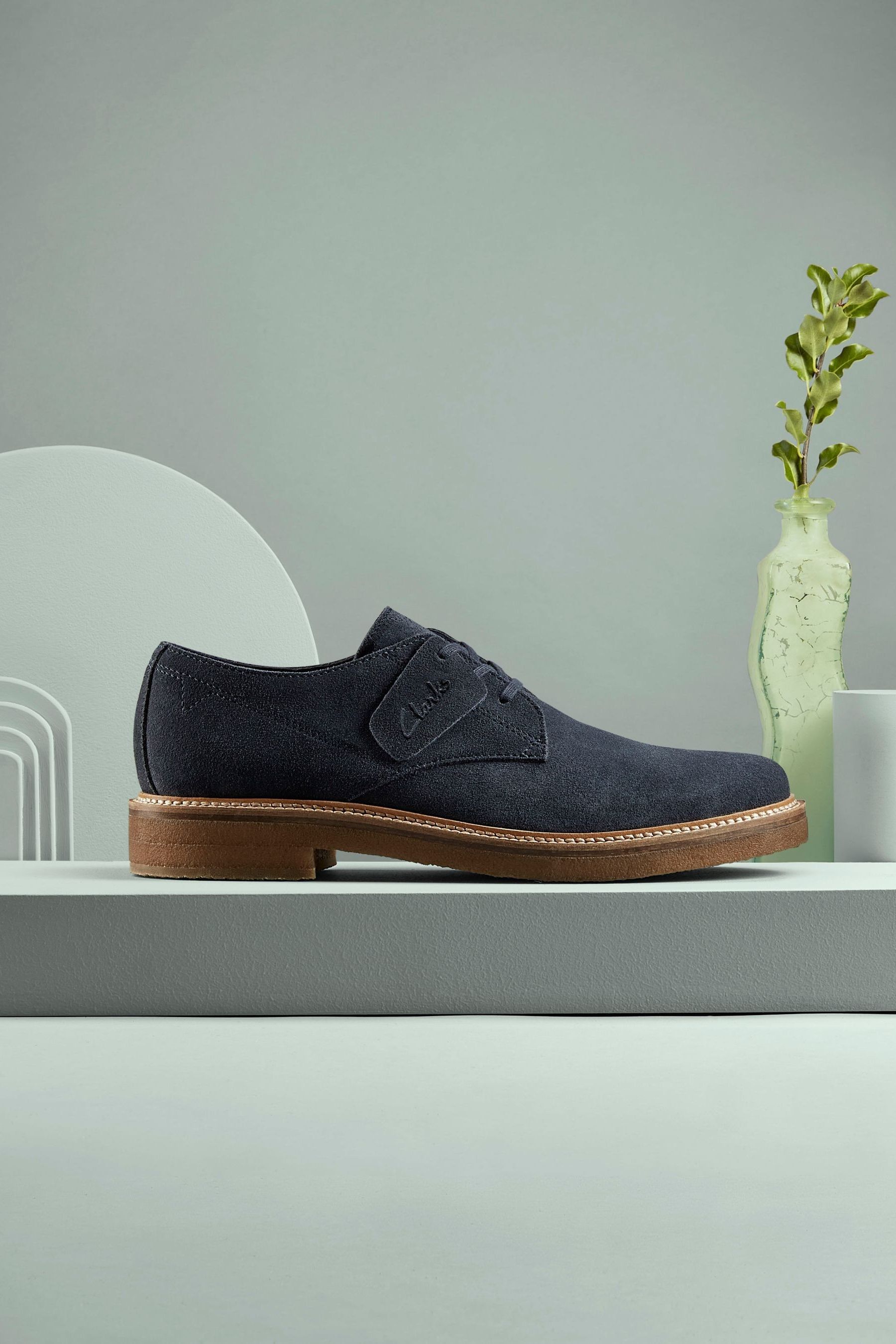 Clarks mens blue suede shoes deals
