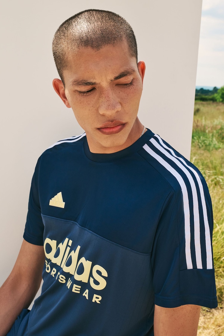 adidas Blue Tiro T-Shirt - Image 1 of 5