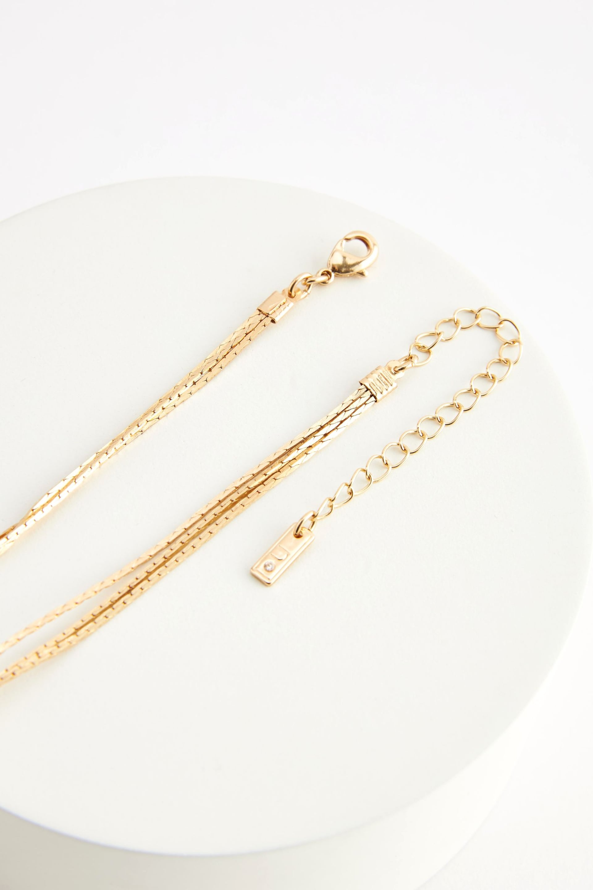 Gold Tone Snake Chain Y Necklace - Image 3 of 3