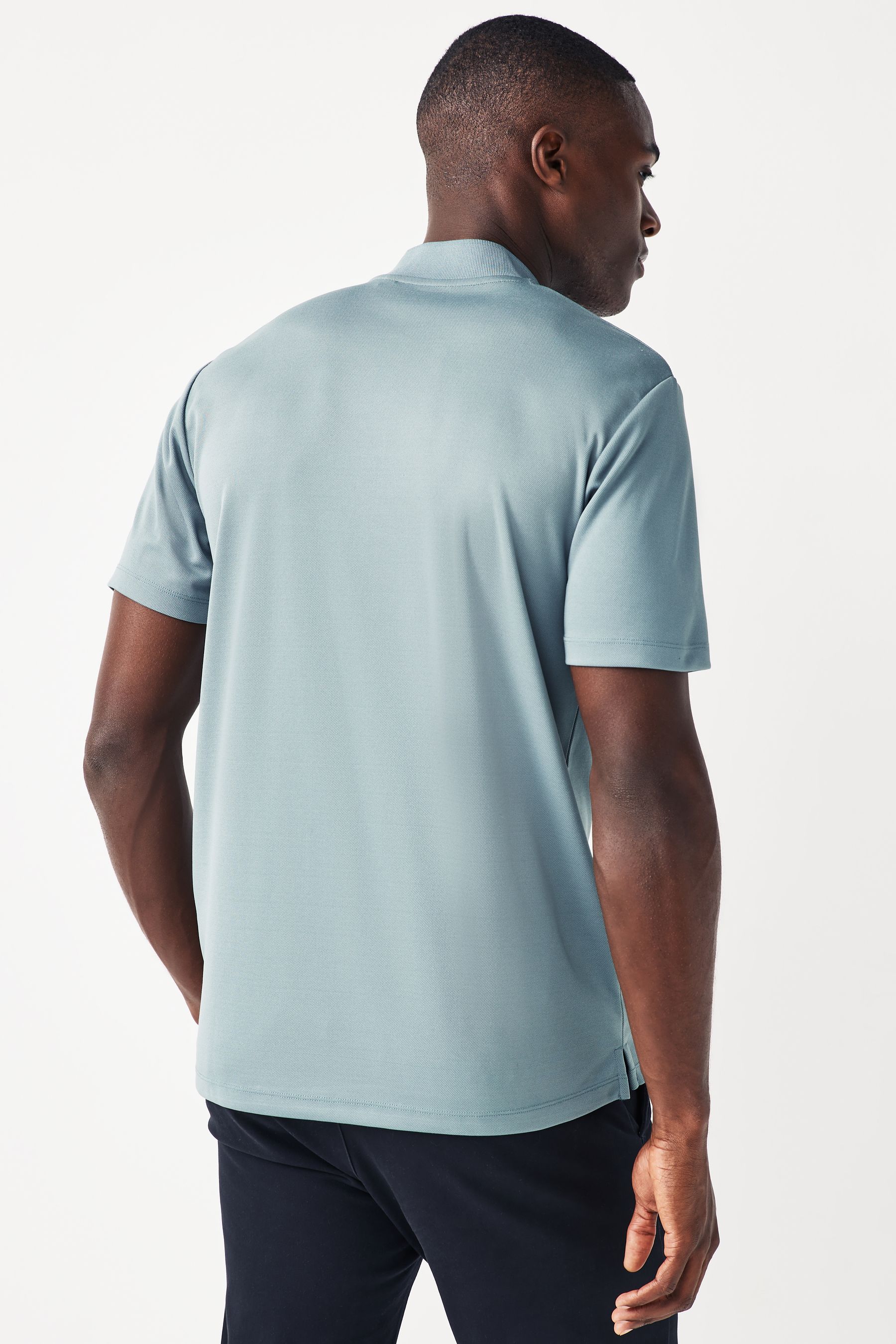 Buy Lyle Scott Blue Bomber Collar Polo Shirt from Next Luxembourg