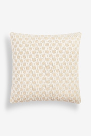 Light Natural 50 x 50cm Finn Geometric Textured 100% Cotton Cushion - Image 2 of 4