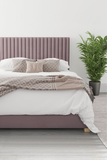 Aspire Furniture Blush Pink Upholstered Ottoman Storage Bed