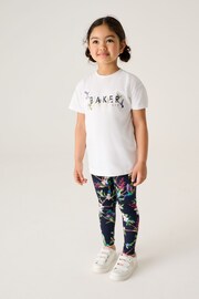 Baker by Ted Baker Navy Graphic T-Shirt and Legging Set - Image 1 of 11