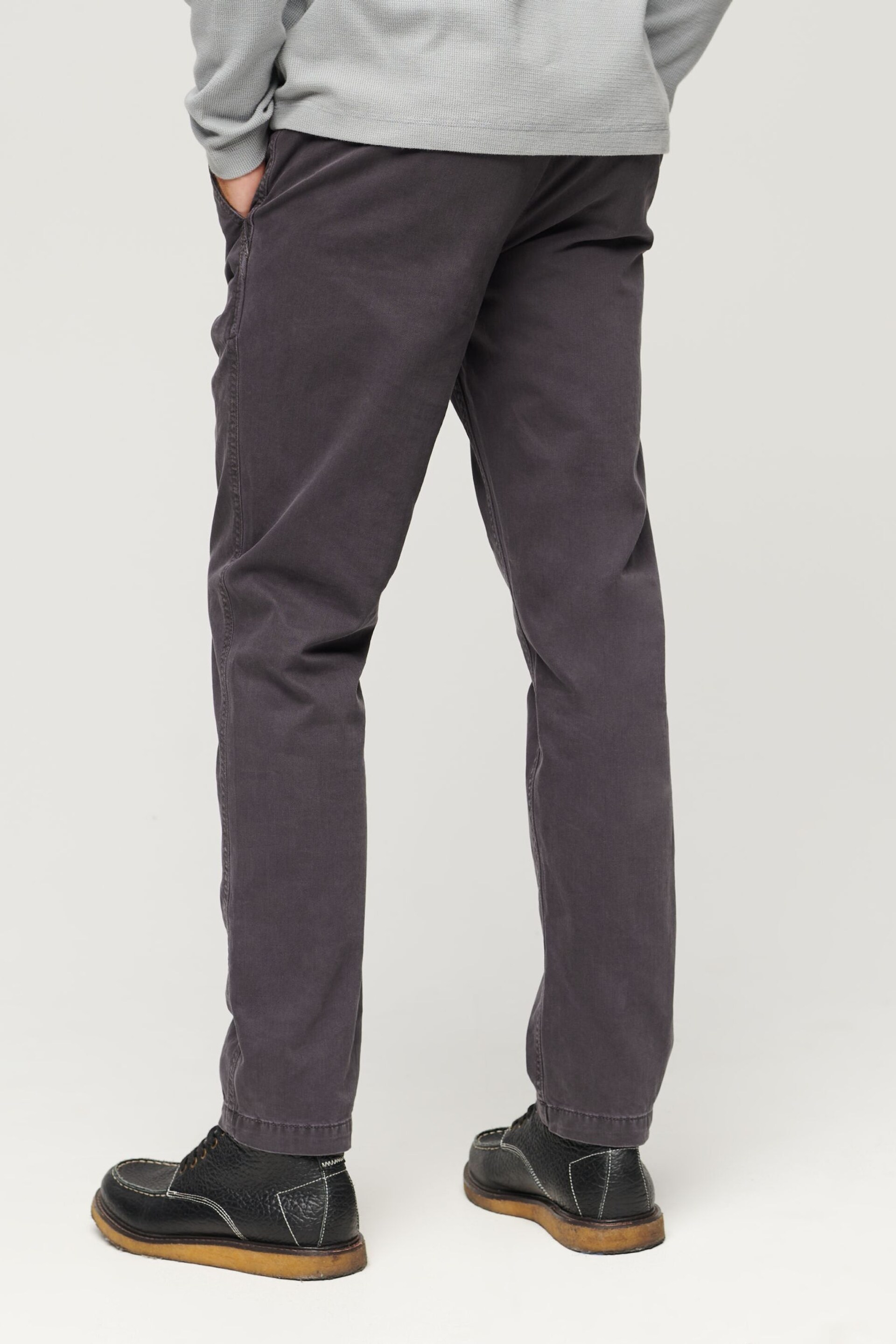 Superdry Grey Slim Officers Chinos Trousers - Image 2 of 7