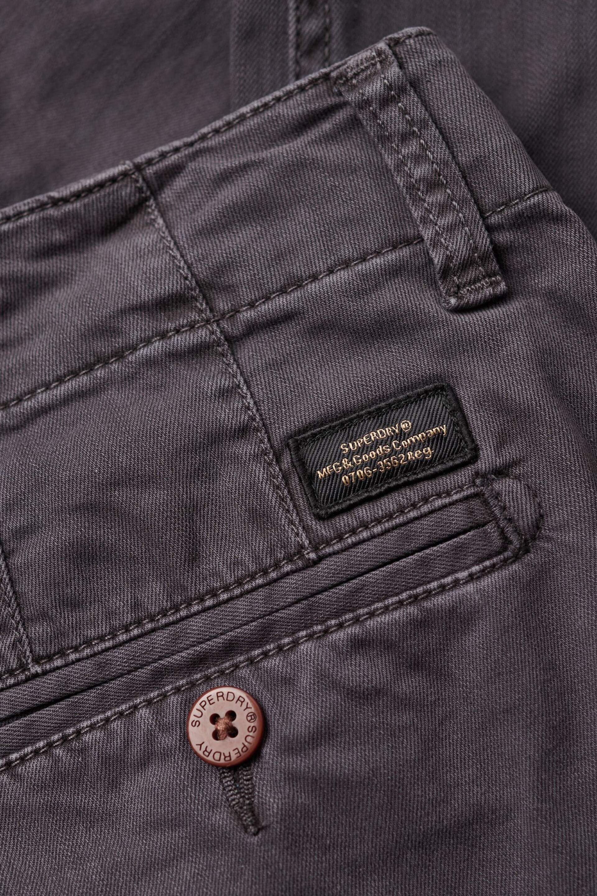 Superdry Grey Slim Officers Chinos Trousers - Image 6 of 7