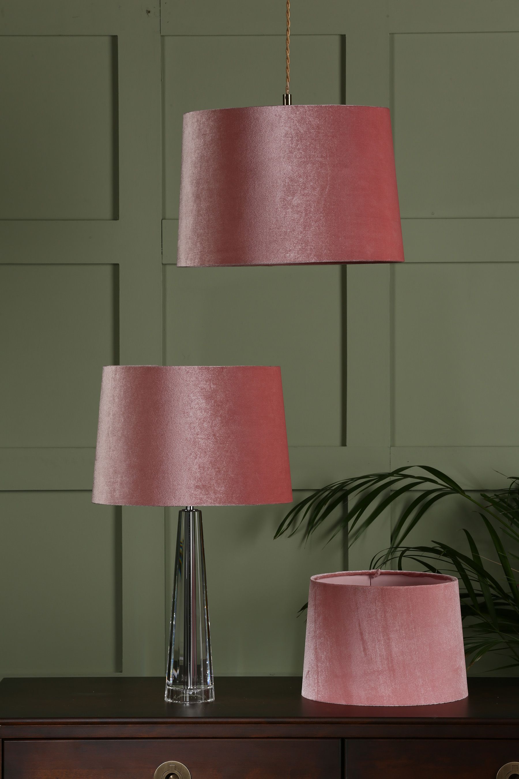 Pink velvet shop light shade