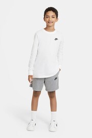 Nike Grey 100% Cotton Club Jersey Shorts - Image 4 of 7