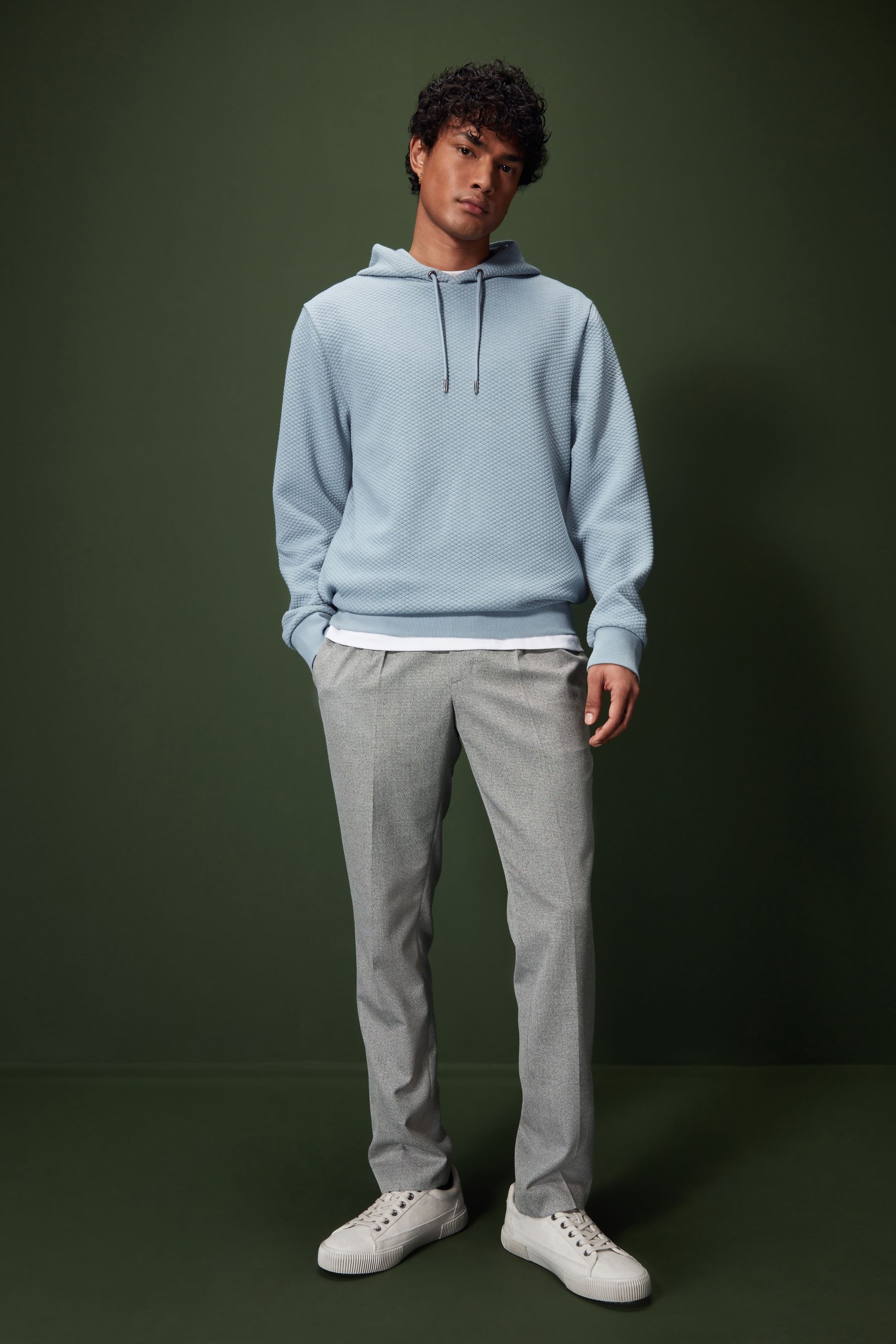 Buy bleu pale Sweat a capuche haut de gamme texture a enfiler from Next Luxembourg