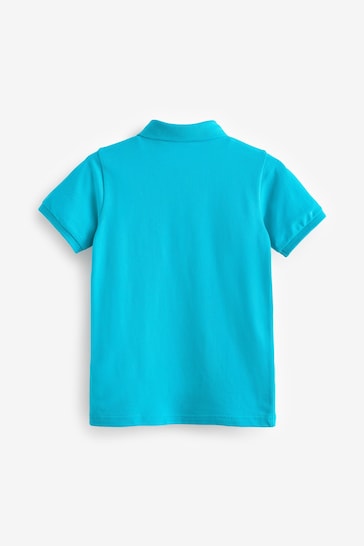 Blue Turquoise Short Sleeve Polo Shirt (3-16yrs)