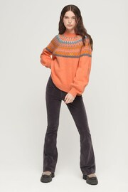 Superdry Orange Slouchy Pattern Knit Jumper - Image 2 of 6