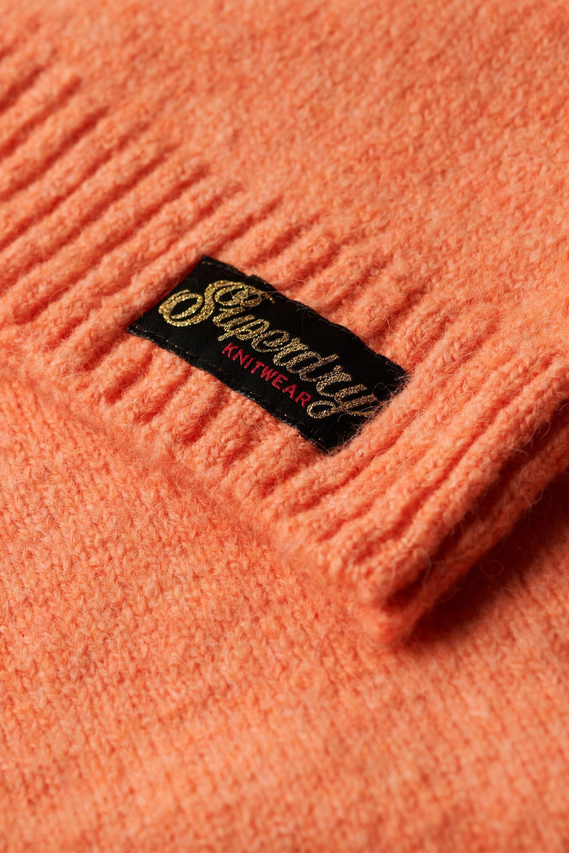 Superdry Orange Slouchy Pattern Knit Jumper - Image 6 of 6