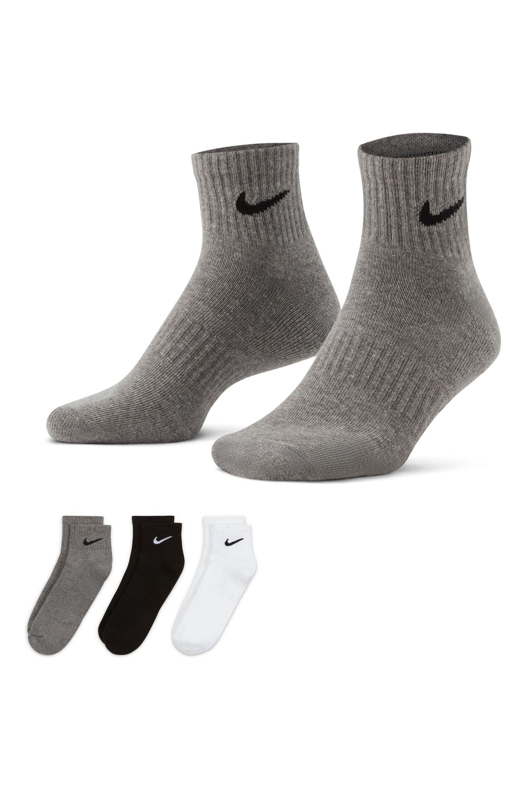 Buy Nike Multi Everyday Cushioned Ankle Socks 3 Pack from Next Luxembourg