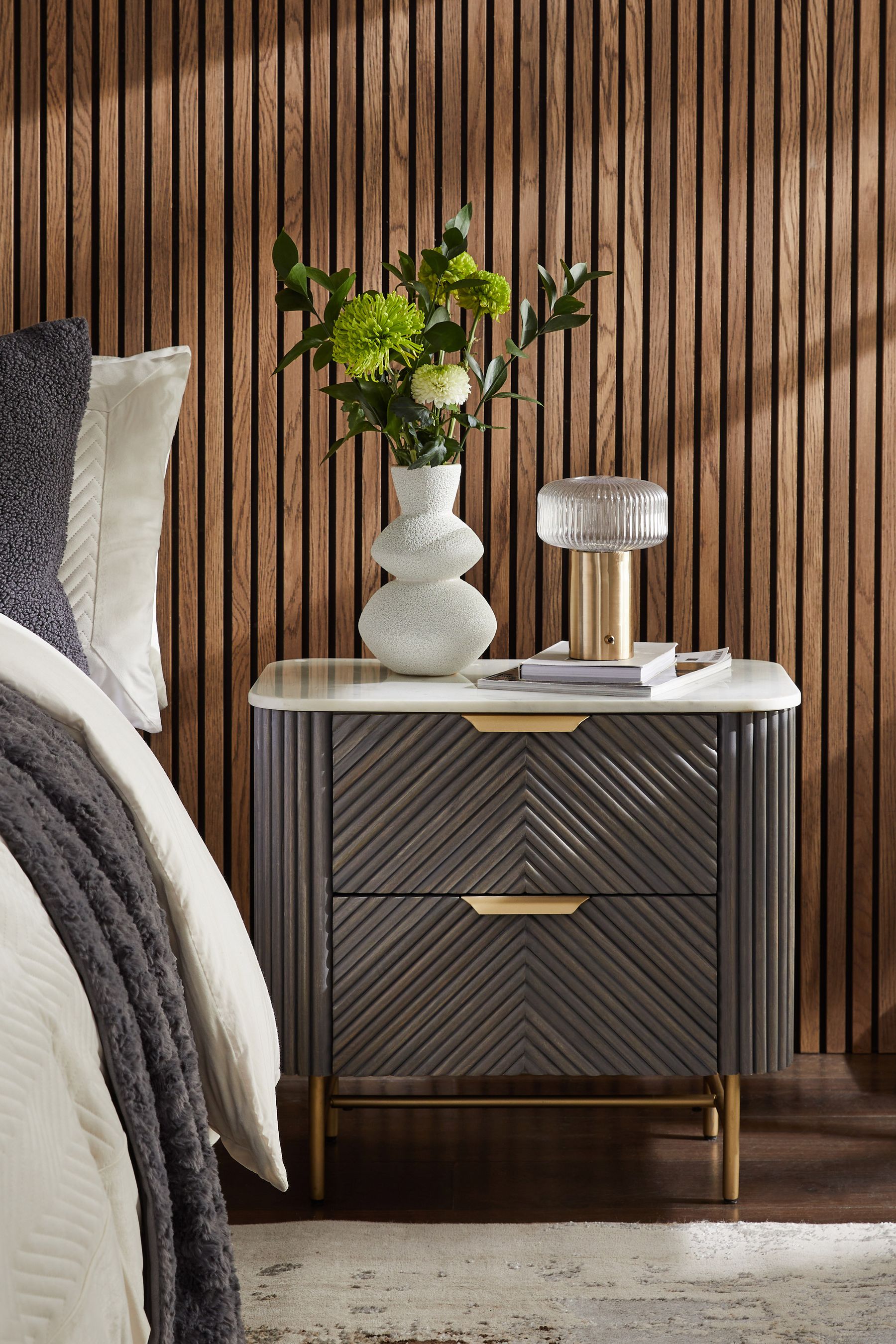 Dark bedside store table