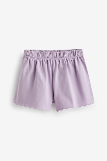 Lilac/Green/Peach Cotton Scallop Edge Shorts 3 Pack (3mths-7yrs)